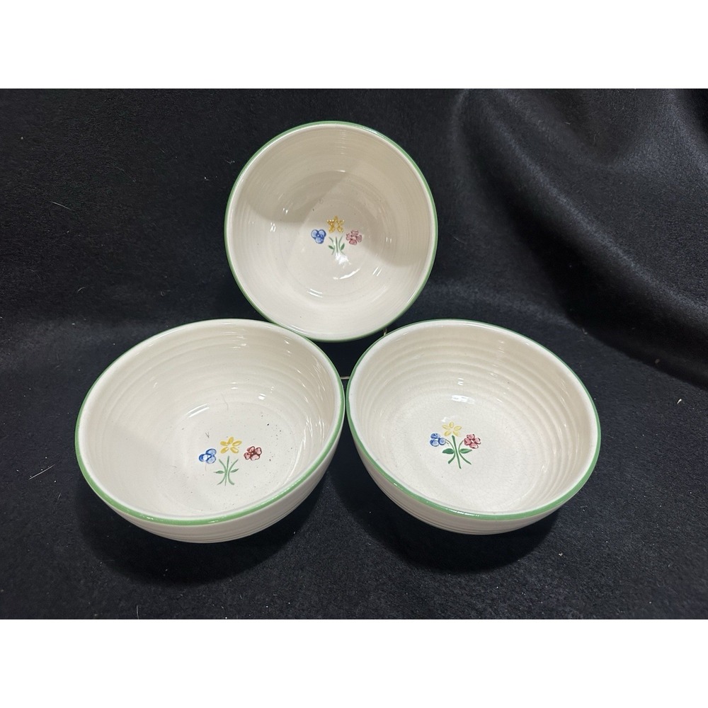 Vintage Pfaltzgraff Vickie Hanson Pattern Cereal Bowls, Set of 3